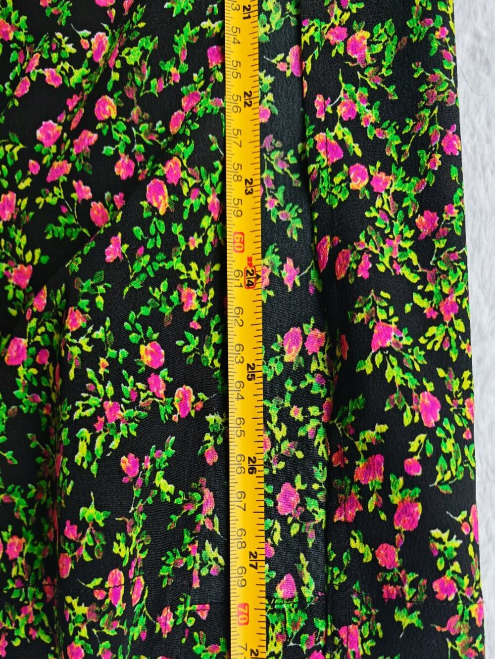 Vero Moda Floral Ruched Mini Skirt Black Pink Green Stretch Waist Trendy Y2K Sum - Picture 8 of 9